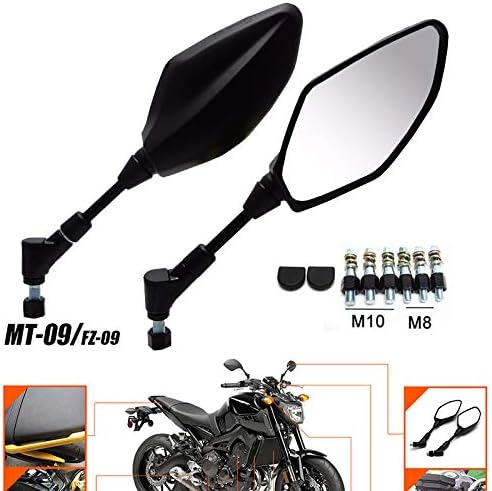 Karun ミラー本体 バイク用 ミラー 汎用 ネジアダプター 付き For Yamaha 川崎 ホンダ Pcx 正ネジ Grom 逆 10mm Z125 ハンドルミラー 用 Mt 07 8mm Mt 09 訳あり商品 6個