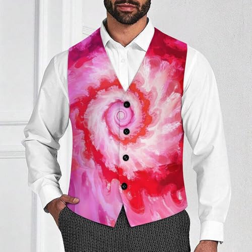 Tie-Dye Spiral Men's Suit Vests Business Formal Dress Vest V-Neck Waistcoat for Wedding Casual2