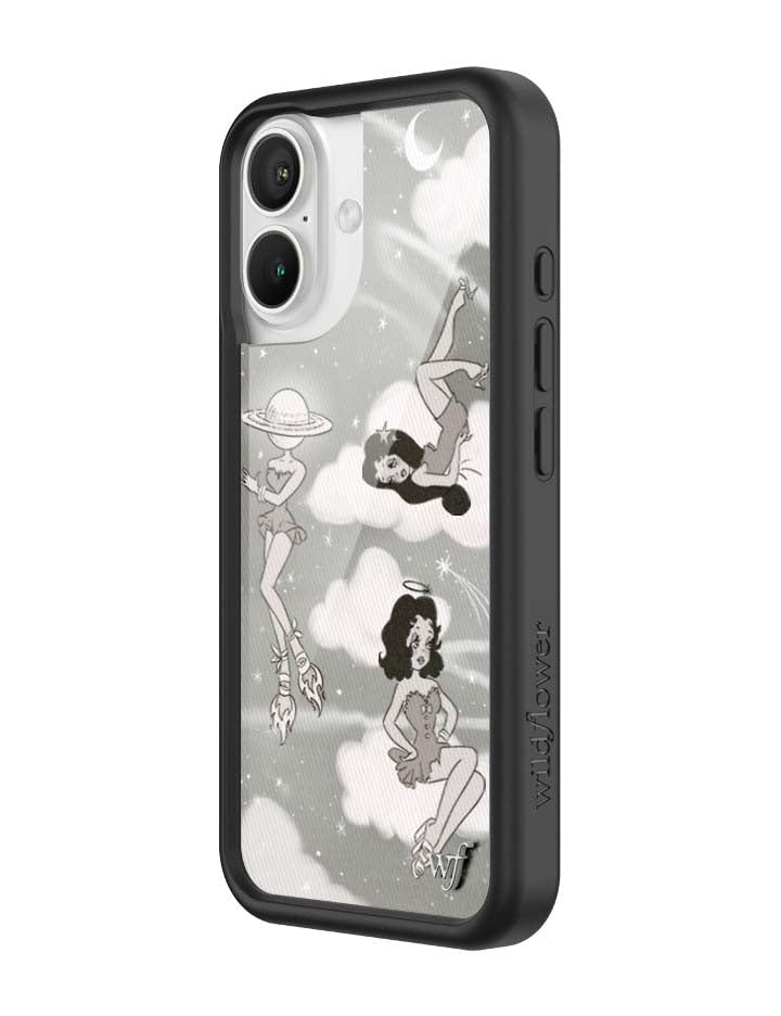 Image of Wildflower Cases - Compatible with iPhone 16 | Protective Black Bumper, 4ft Drop Test Certified, Women Owned Small Business | Aesthetic Retro Pin-up Girl Trendy | Collab - Rachel Sennott