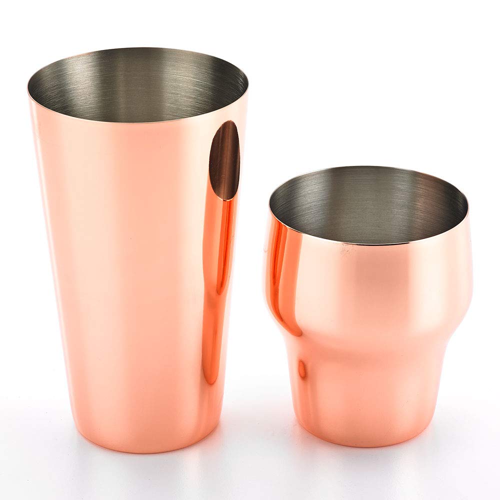 Barfly M37038 - Juego de 3 cocteleras pesadas, 500 ml, acero inoxidable Parisienne 24oz (700 ml) cobre