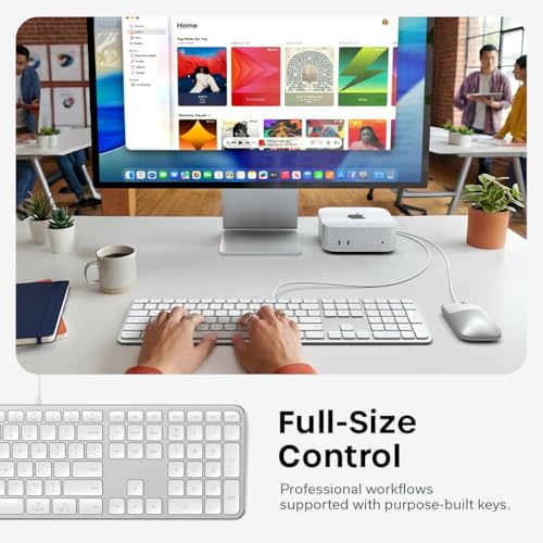 Image of Satechi Slim LX3 Wired Keyboard, Cross-Platform OS Switching, Silver | Full-size layout, USB-C or USB-A connectivity, for Mac and PC setups