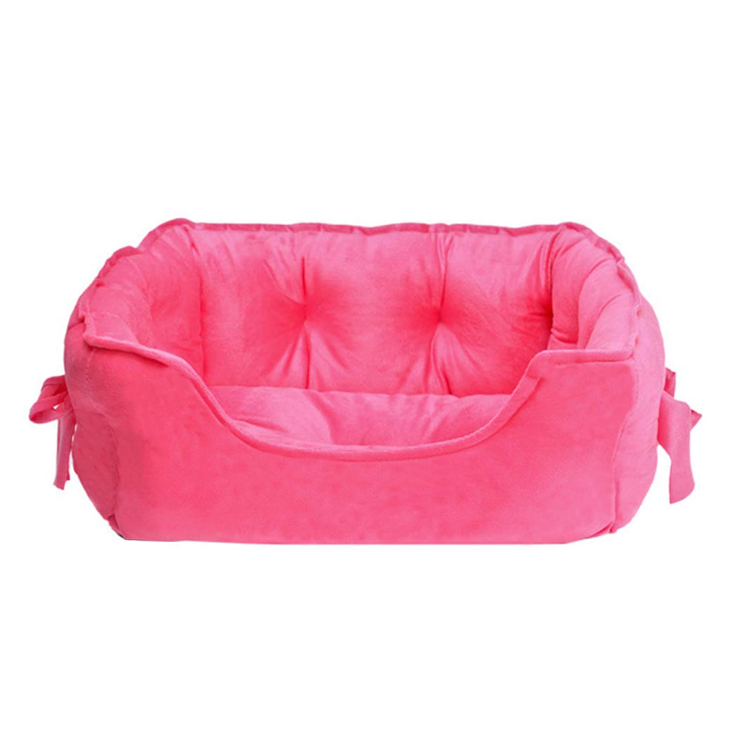 pawstrip Cute Princess Dog Bed Pink Puppy Bed for Small Dogs Breathable Cat Couch Bowknot Pet Cushion Comfortable Kitten Nest Girl Doggy Sofa, Waterproof Bottom (Fuchsia)