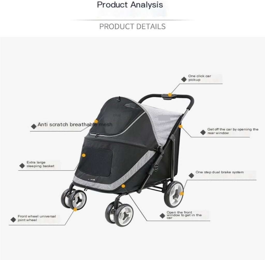 Pet Strollers Pet Stroller Lightweight Foldable Pet Stroller Dog And Cat Stroller Outdoor Lightweight Pet Stroller Pet Stroller Medium(Blue)