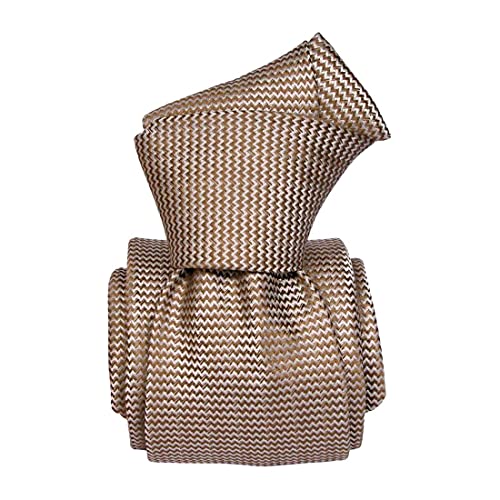 Cravate en soie italienne Segni Et Disegni marron idée cadeau chic pour homme