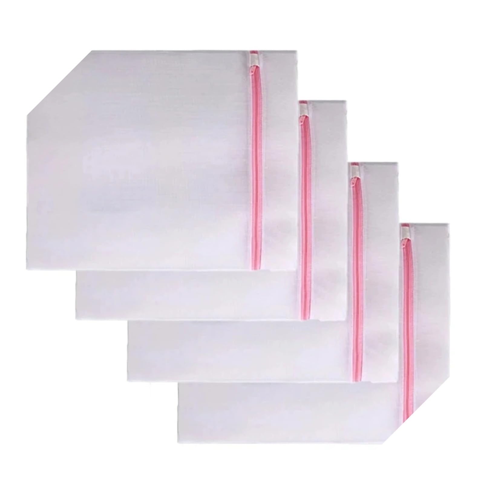 Fine Mesh Laundry Bags Pink Zipper Durable Large Capacity Delicate Lingerie Washing Bag Clothes Storage Pouch(6pcs,XL-60X60CM)