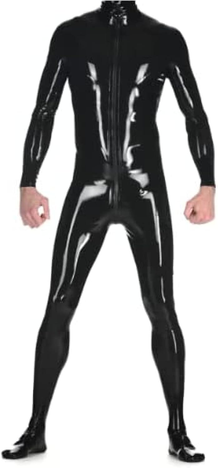 ラテックスゴムグミ 0.4 ミリメートル黒足キャットスーツボディスーツスーツ,カスタムカラー,中くらい