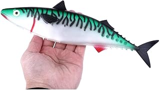1pcs Fishing Soft Plastic Lures 11.4" 2.3oz Wiggle Tail Saltwater Ice Fishing Silicone Bass