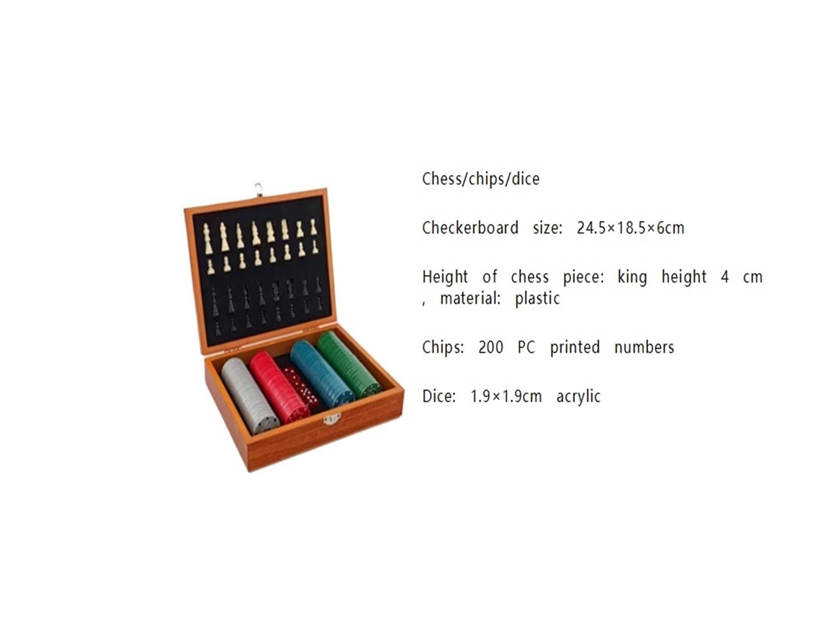 schachspiel Magnetisches Schachset aus Holz for Kinder und Erwachsene, tragbares Reiseschachset mit Spielsteinen und Würfeln for Brettspiele auf Reisen