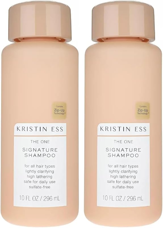 Kristin Ess Hair The One Signature Salon Sulfate Free Shampoo for Moisture, Softness + Shine - Avocado Oil - Anti Frizz + Clarifying - Hydrates + Repairs - Vegan, Paraben Free | Color Safe (Pack of 2)