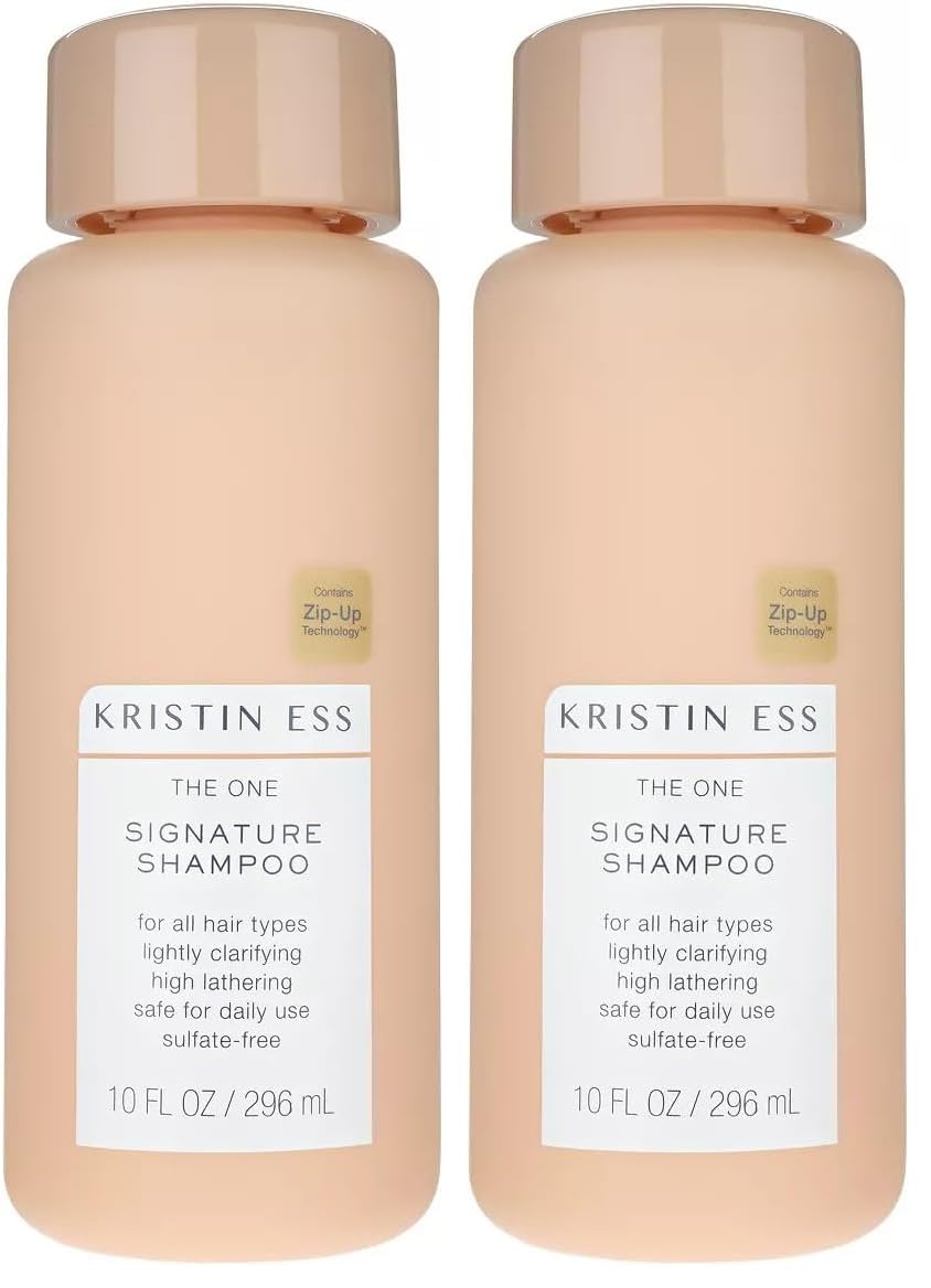 Kristin Ess Hair The One Signature Salon Sulfate Free Shampoo for Moisture, Softness + Shine - Avocado Oil - Anti Frizz + Clarifying - Hydrates + Repairs - Vegan, Paraben Free | Color Safe (Pack of 2)