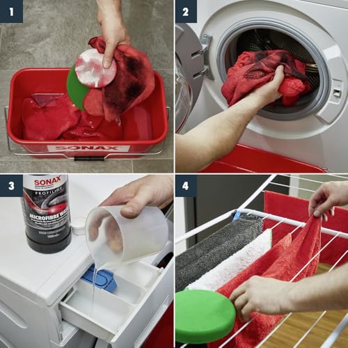 SONAX PROFILINE Microfibre Wash (1 Liter) spezielles Flüssigwaschmittel für Microfasertücher und Polierscheiben | Art-Nr. 04523000