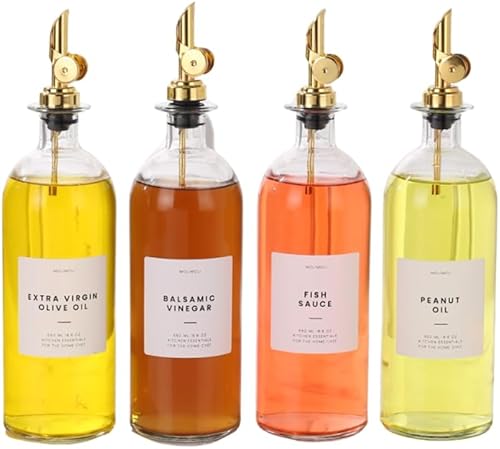 Miniatura 70 de Molimoli Botella dispensadora de aceite de oliva para cocina, dispensador de aceite con vertedor pesado, dispensador de botellas de vidrio