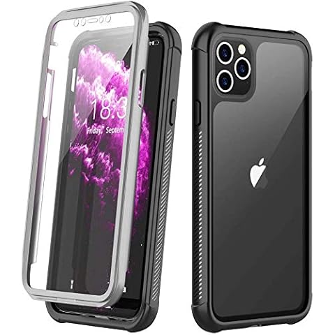 SPIDERCASE Compatible with iPhone 11 Pro Case Full Body Protection with Built-in Screen Protector, Heavy Duty Shockproof Drop-proof Case for iPhone 11 Pro 5.8 Inch (Black/Clear) Cover