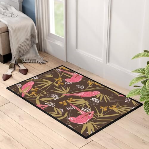 Paillasson perroquet tropical motif oiseau feuille 75x50cm pour sublimer votre entrée de maison - 3