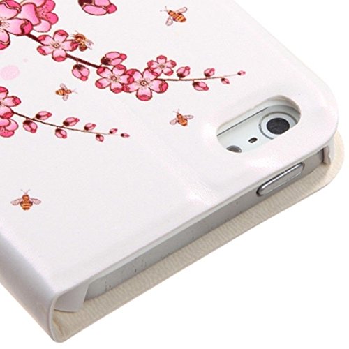 Asmyna Myjacket Wallet With Diamante Belt For Iphone 5S - Retail Packaging - Spring Flowers #TOP2