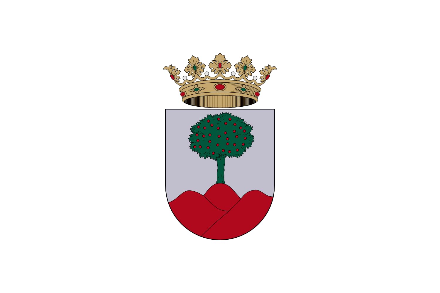 Drapeau d'Ayódar grand format de qualité avec le blason officiel de la commune