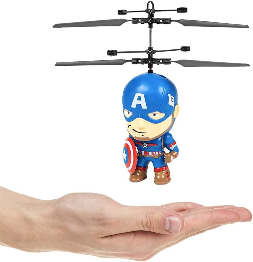 World Tech Toys Marvel 3.5 Inch: Captain America Flying Figure IR Helicopter (Marvel, Avengers, Captain America)