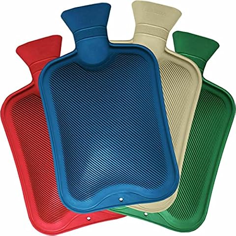 LUXE DIVA Hot Water Bottle, Ribbed Surface On Both Side, 1.8 Litre, Colour Received Varies. Hot Water Bottle Rubber Warm, Hot Water Bottle for Neck and Shoulder, Back, Legs, Waist Warm (1) Cover