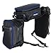 TrailMax Compact English Pommel Pocket Horse Saddle Bag; English Front Pocket Horse Saddle Bag w/Water Bottle Sleeve; English/Endurance/Australian Saddle Bags; Horse Saddle Bags for Trail Riding;Blue