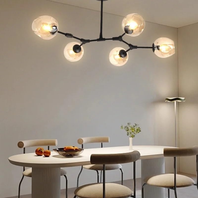 Lustre moderne design doré en verre pour salon chic et prestigieux