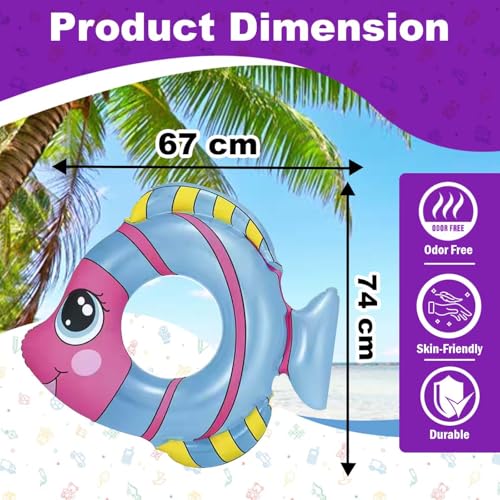 Image of Glan Swimming Ring Adult /Kids Inflatable Pool Float Tube Circle Water Toys Air Mattress Pool Swim Tube (Multi Color) (Animal Swimming Ring 4)