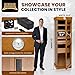 Humidor Supreme Tower Humidor in Oak Finish with Adjustable Shelves | Large Capacity Cigar Cabinet with Tempered Beveled Glass Door, Hygrometer, and Dried Spanish Cedar Lining - Holds 3000 Cigars
