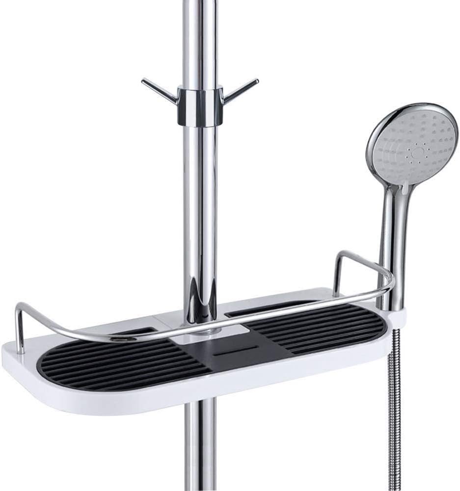 Shower Caddy,ToWinle Adjustable Bathroom Shelf Organizer Rack Detachable Holder for storing Soap Lotion Shampoo Soap Dish Towels Hooks, NO Drilling Wall Mounted