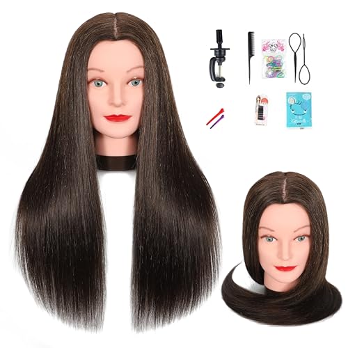 TKIMHEQ Mannequin Head with 60% Human Hair 24