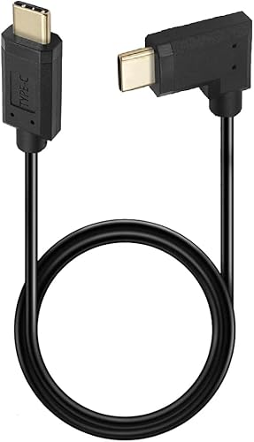 Miniatura 1 de Cable USB 3.1 tipo C de 2 pies, USB C macho a 90 grados de ángulo izquierdo y recto USB C macho, 3A y 10Gbps sincronización de carga y transferencia