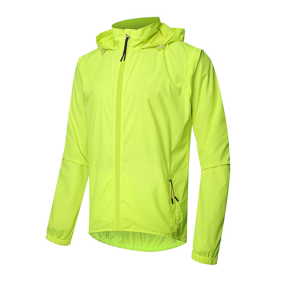 Veste de cyclisme homme vert fluo 2XL coupe-vent et réfléchissante