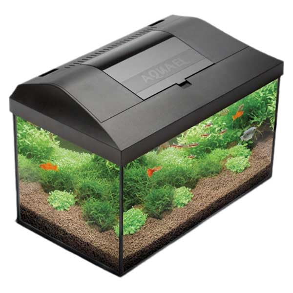 AQUAEL Acuario completo Leddy Plus Negro Day & Night (75 x 35 x 40 cm), 105 litros