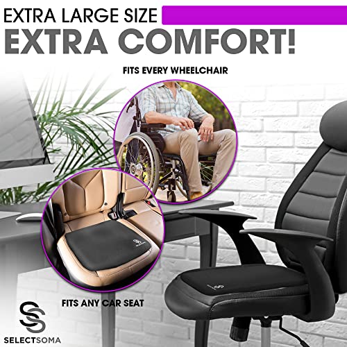 Large Purple Gel Seat Cushion For Long Sitting – Car Seat Cushion And Office Chair Cushion For Back, Sciatica, Hip, Tailbone Pain Relief – Wheelchair Cushion For Pressure Relief – Gaming Chair Cushion #TOP6