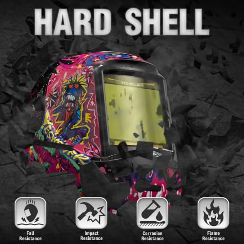 Image of YESWELDER Large View Auto Darkening Welding Helmet, Blue Light Blocking, 1 /1 /1 /1 True Color Solar Powered Welder Hood Mask with 4 Arc Sensors, Wide Shade 3 /5-9 /9-13 for TIG MIG ARC Cut and Grind