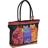 Laurel Burch Shoulder Zipper Top, 19 by 5 by 15-Inch, Feline Friends