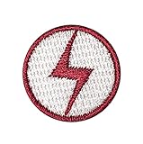 Iron on Lightning Bolt-White Patch 10-pack