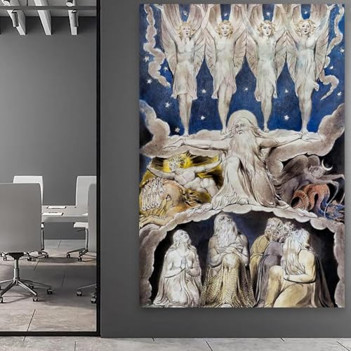 Figures Divines et Nuages William Blake - Impression Toile Haute Définition - 5