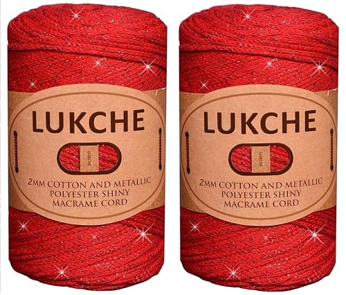 Cordon macramé 2mm rouge résistant anti-effilochage pour suspension et sac solide