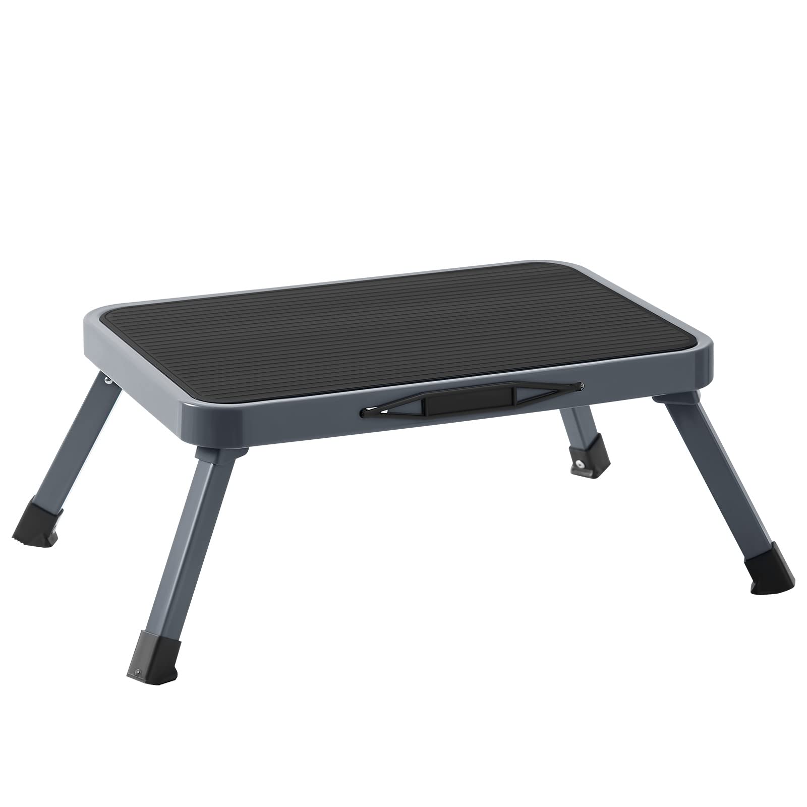 Ollieroo Metal Folding Step Stool, Wide One Step Stool with Non Slip