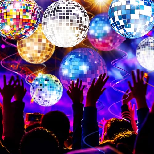 Image of Disco Party Decorations, Kaluofan 39PCS Disco Ball Party Decorations, 70s Decor Disco Ball Decor Ceiling Decorations Hanging, Dance Party Decorations for 70s 80s Birthday Retro Disco Garland Party