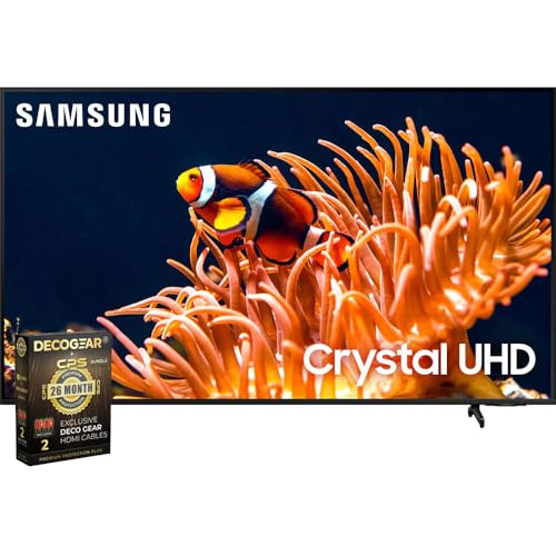 Samsung 55 Inch DU8000 Crystal UHD LED 4K Smart TV Bundle with Bundle with Deco Gear 2X 4K HDMI 2.0 Cable w/Copper Conductors & CPS Exclusive 26 Month Protection Pack (BEACH-CPS-261000)