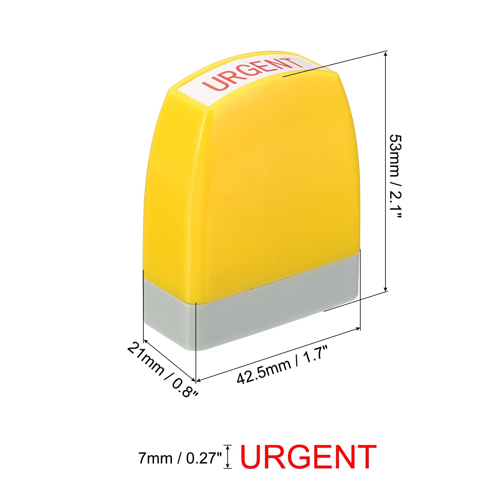 PATIKIL Urgent Notice Stamp Self Inking, Red Ink Office Stamps Pre Inked Message Stamp Refillable Business Stamp, Yellow - Image 2
