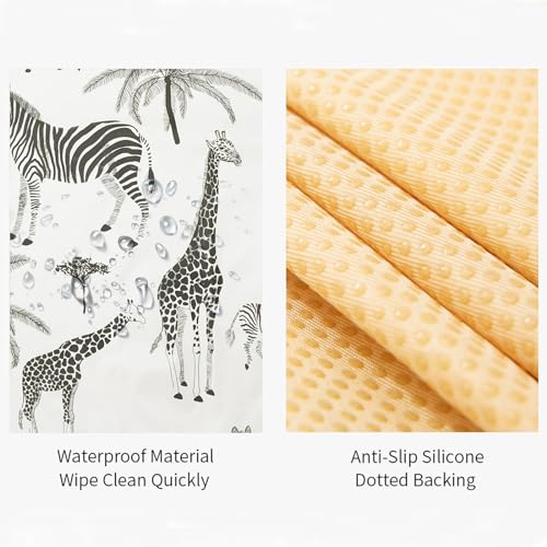 Image of Insular Baby Splat Mat for Under High Chair /Arts /Crafts, Anti Slip and Waterproof Splash Mat for Floor, Portable Picnic Mat, 51x51 Inch, Safari