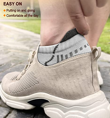 Image of BULLIANT Socks For Women 6Pairs-Womens Athletic Ankle Socks No Show Cushioned for Walking Running-Compression Arch Support
