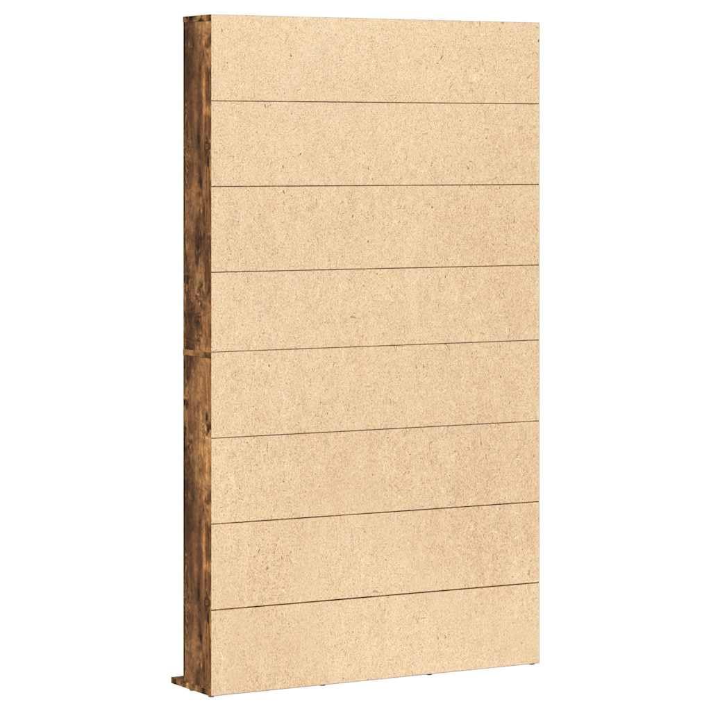 Estantería para CD, roble ahumado, 102 x 23 x 177,5 cm, material de madera con compartimentos abiertos para discos de vinilo y accesorios, versátil como estantería o armario de almacenamiento