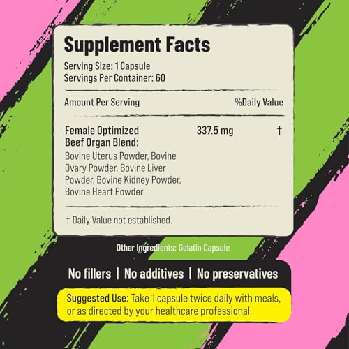 Image of PRIMAL FURY Grass Fed Beef Organ Supplement for Women 120 Count (Pack of 2)