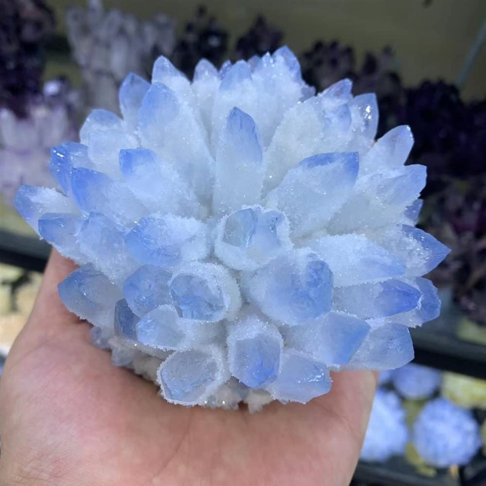 VERIMP Raumdekoration Home Beautiful Sky Blue Phantomquarz Spirituelle Home Office Aquarium Deko Geschenk (Size : 600-700g) (Size : 600-700g)
