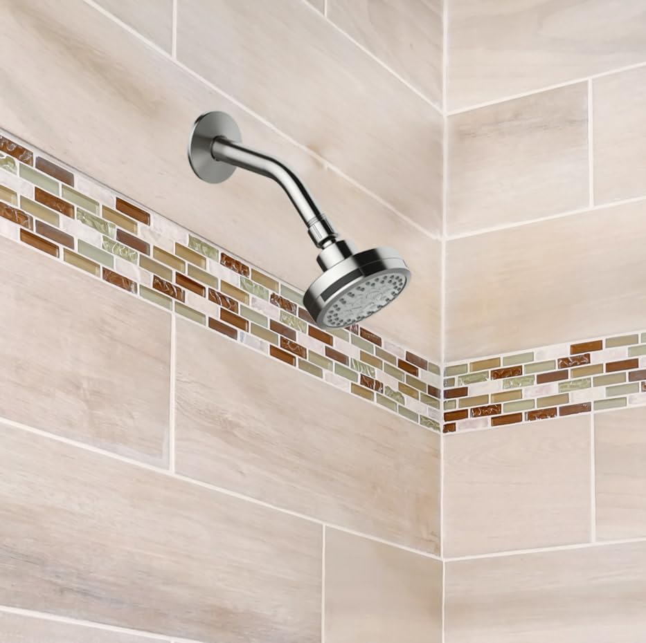 Image of Design House 594309 Eastport II Contemporary 5-Function Shower Head for Bathroom, Satin Nickel