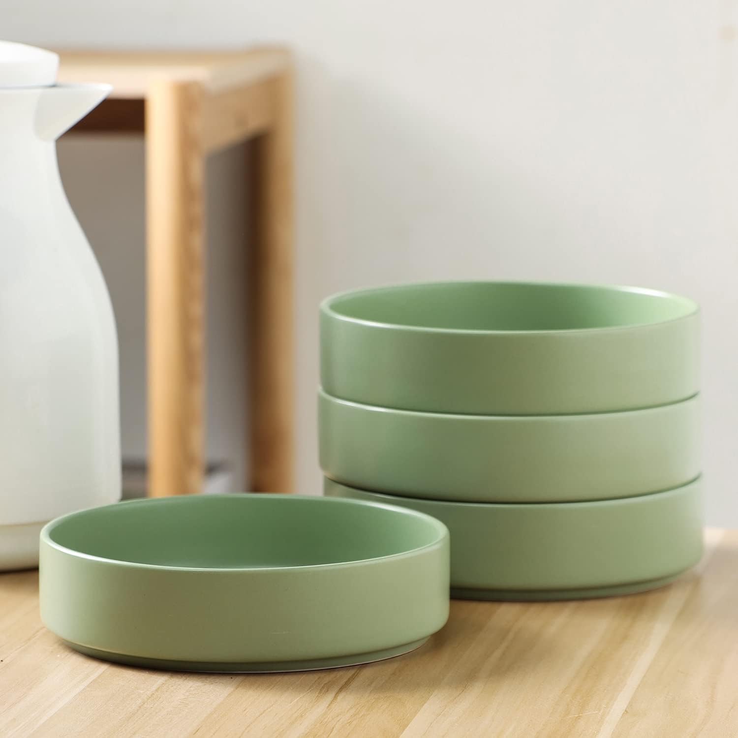  | Stone Lain Stella Pasta Bowl 6-Piece Set, Round, Porcelain, Cream: Dinner Plates