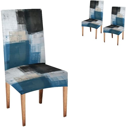 Miniatura 15 de CAPSCEOLL Juego de 4 fundas para sillas de comedor, color turquesa, turquesa, turquesa, turquesa, turquesa, verde azulado, fundas de asiento Parson