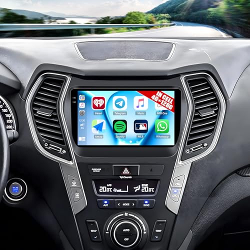 CAMECHO 4+128GB Car Radio Stereo for Hyundai Santa Fe IX45